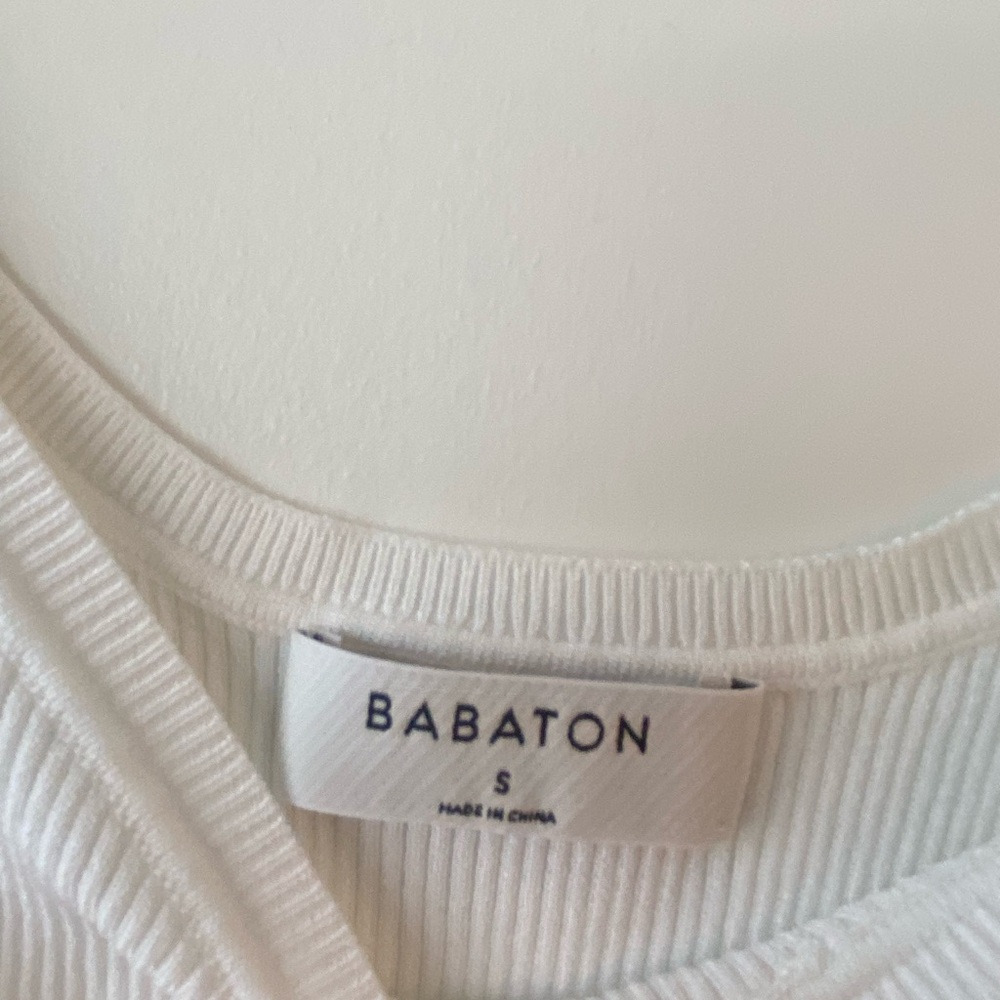 Babaton Cream Ribbed Tank Top